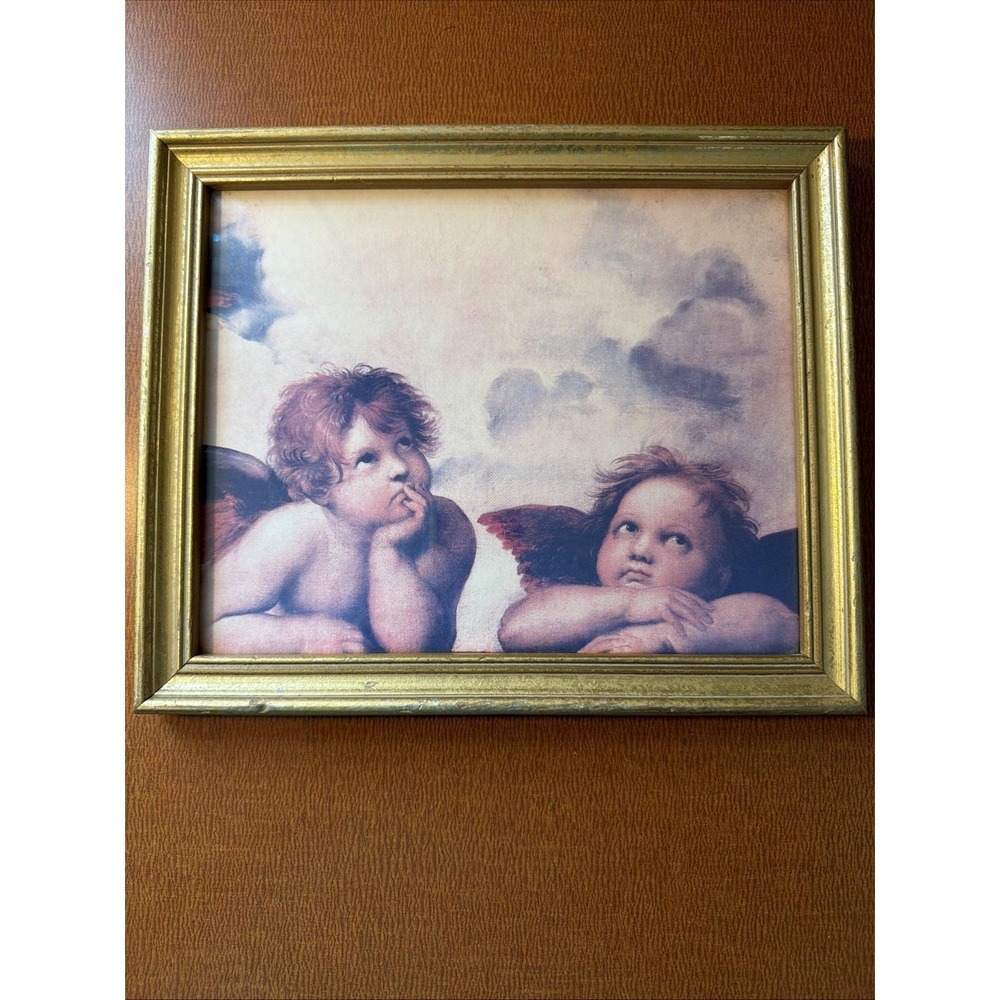 The Angels, Cherubs, Sistine Madonna Raphael Michael Angelo Framed Print 9x11